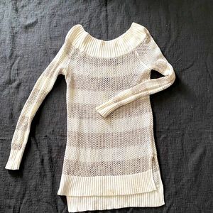 Off the shoulder cream sweater